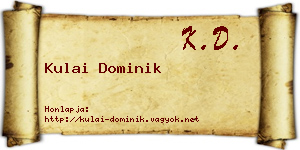 Kulai Dominik névjegykártya